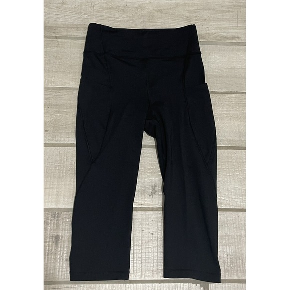 Lululemon Break Free Crop Leggings‎ Nulux 17" Culture Clash Starlight Black sz 6 - Picture 1 of 6